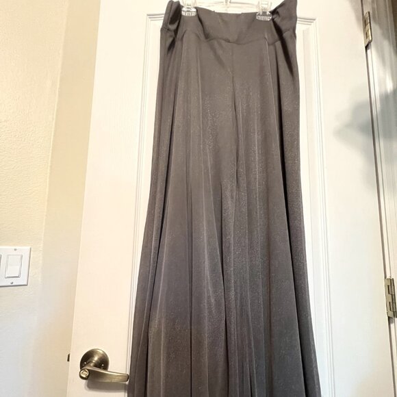 S. Levine Gray & Silver Sparkle Wide Legged Stretch Pants-Loose Fit-Size Large - Picture 9 of 10